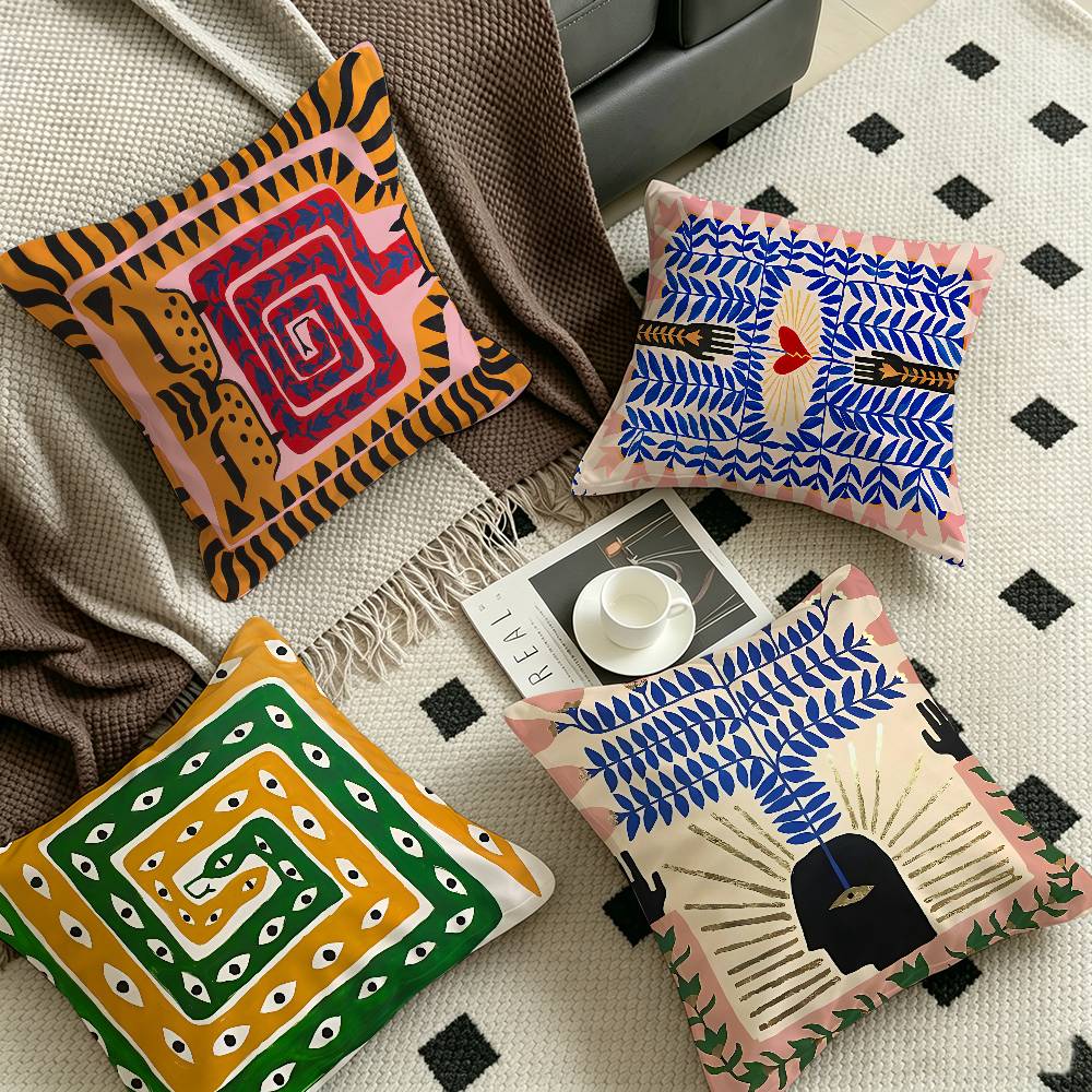 Home Textiles Egypt - 이집트 다채로운 추상 호랑이 쿠션 커버
