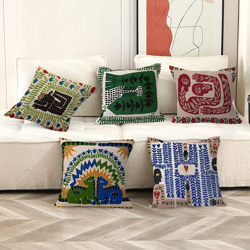 Home Textiles Egypt - 고대 이집트 호랑이 표범 베개 애니메이션