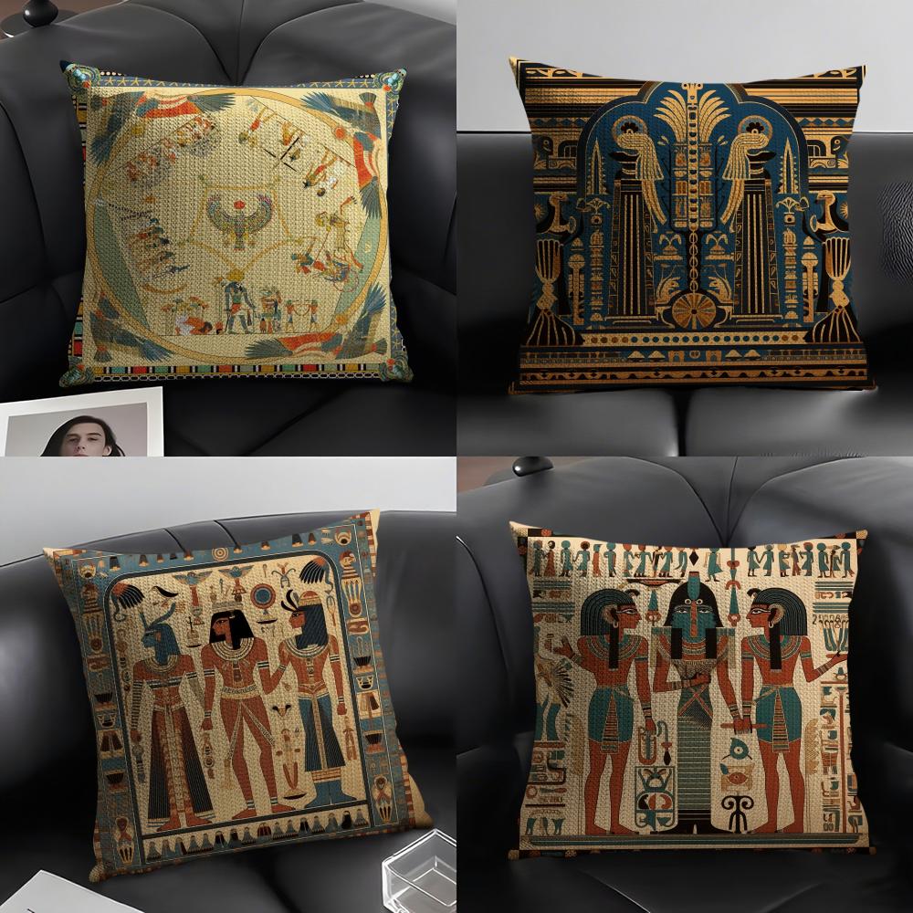 Home Textiles Egypt - 이집트 파라오 패턴 베개 케이스 천연