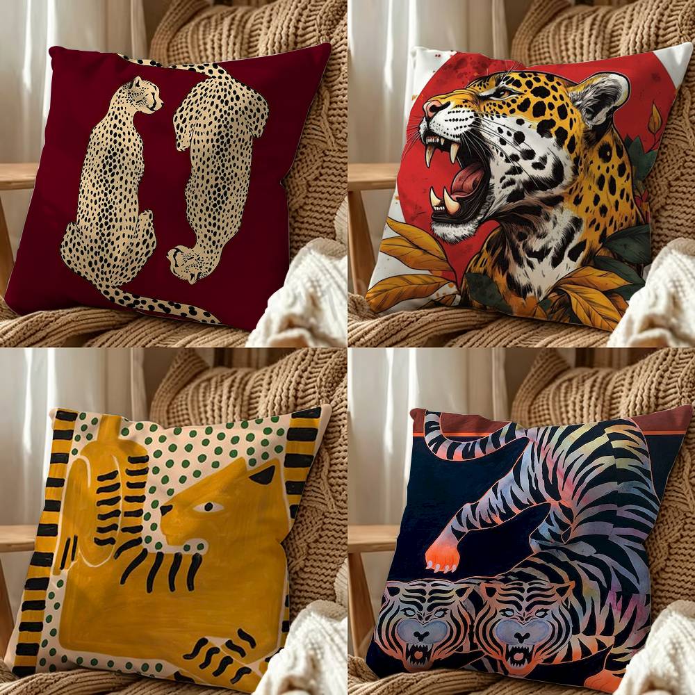 Home Textiles Egypt - 이집트 컬러풀 추상 호랑이와 표범 양면