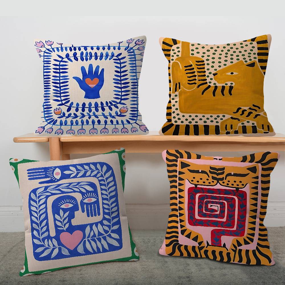 Home Textiles Egypt - 고대 이집트 호랑이 표범 쿠션 커버