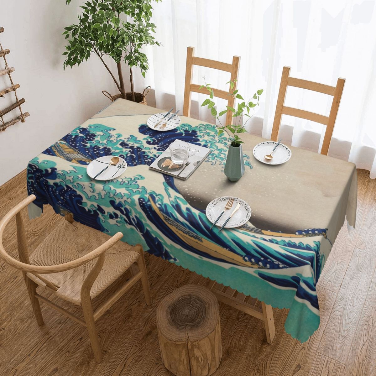 Japanese Home Textiles - 그레이트 웨이브 오프 가나가와 빈티지 일본