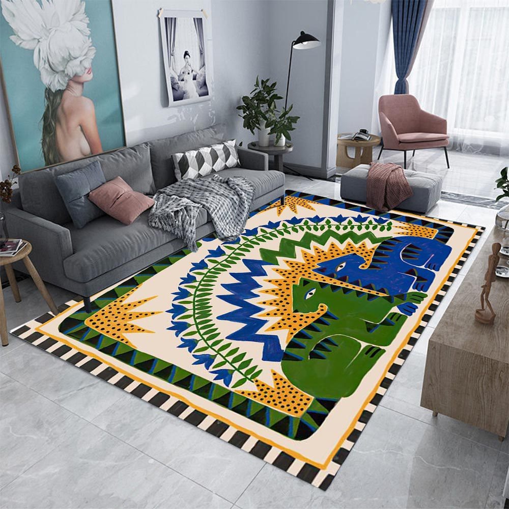 고대 이집트 추상 카펫 장식 러그 거실용 다채로운 호랑 - Home Textiles Egypt 리뷰 및 가격
