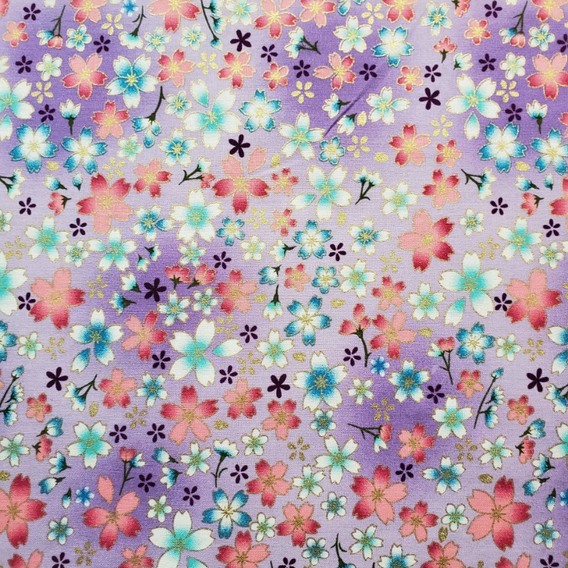 코 튼 골드 호 일 인쇄 패브릭 일본식 벚꽃 꽃 DIY - Japanese Home Textiles 리뷰 및 가격