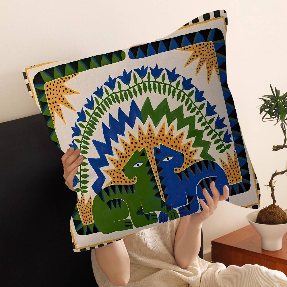 고대 이집트 호랑이 표범 단풍 디자인 쿠션 커버 행복한 - Home Textiles Egypt 리뷰 및 가격