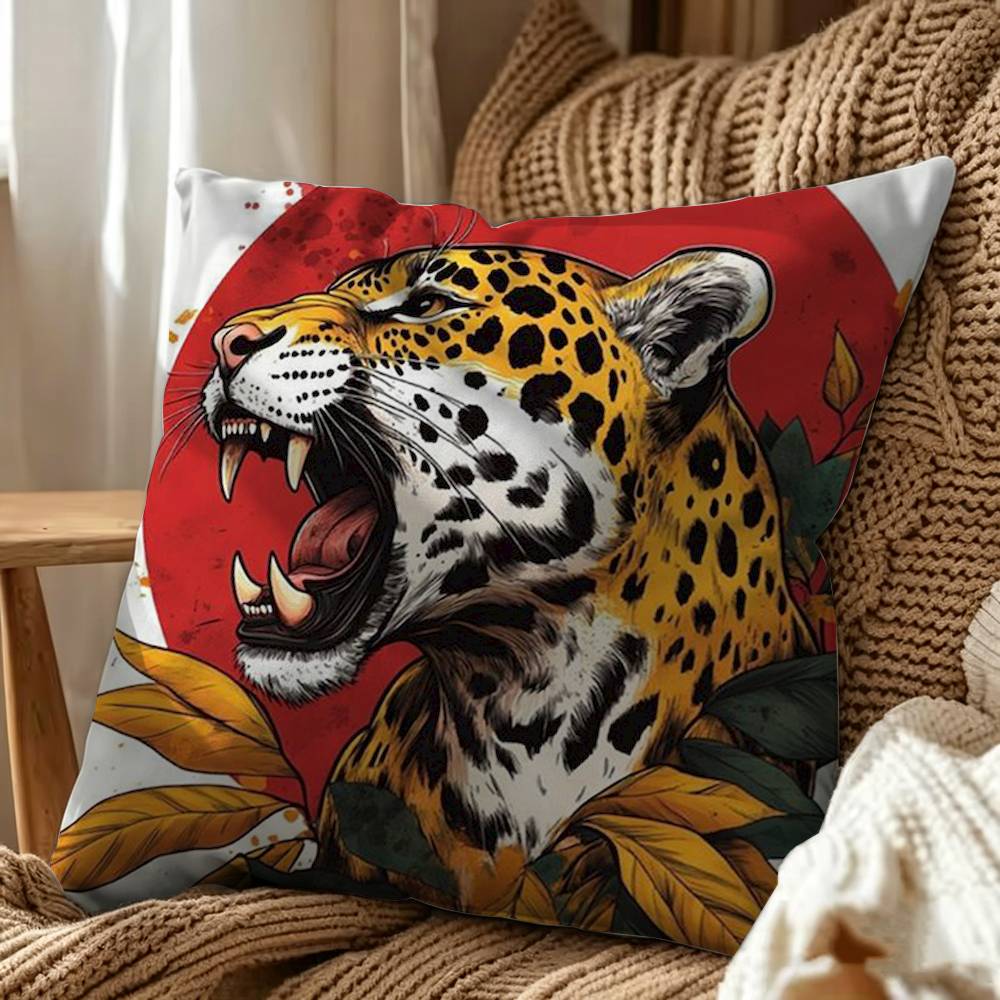 이집트 컬러풀 추상 호랑이와 표범 양면 프린트 쿠션 커 - Home Textiles Egypt 리뷰 및 가격