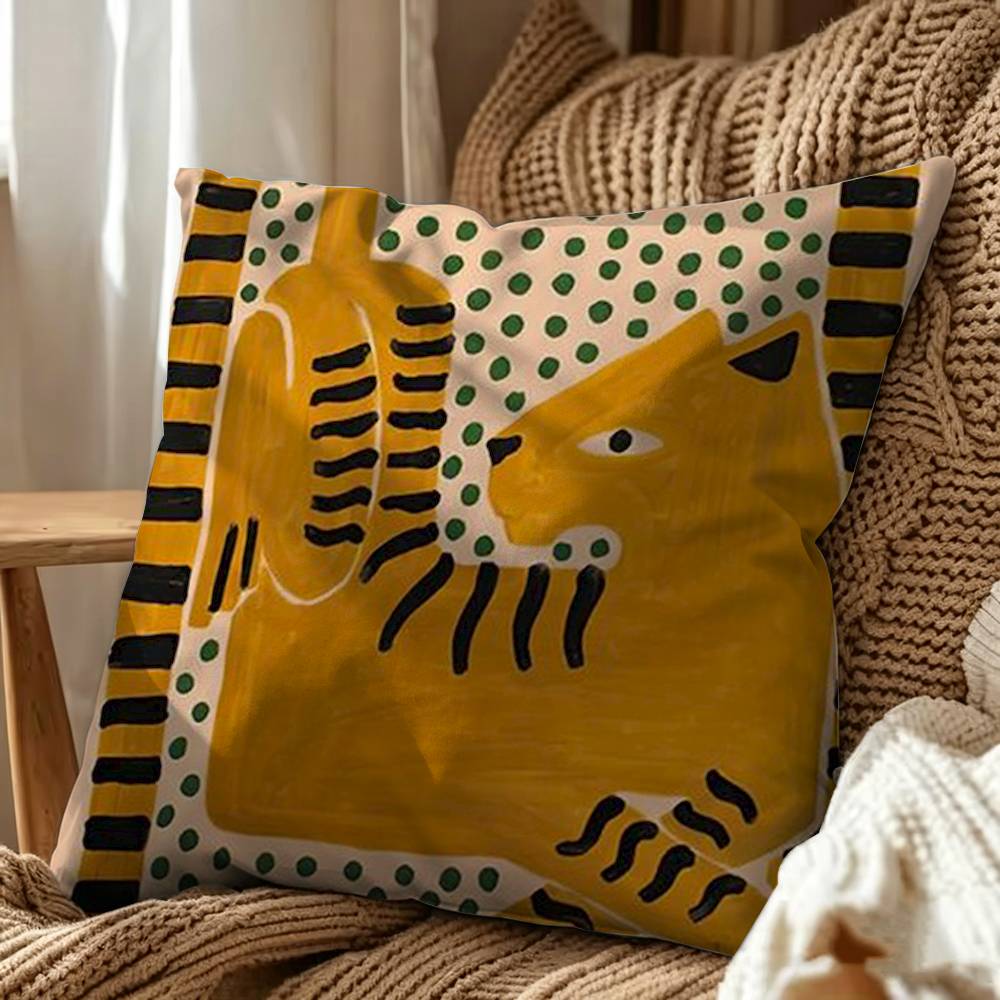 이집트 컬러풀 추상 호랑이와 표범 양면 프린트 쿠션 커 - Home Textiles Egypt 리뷰 및 가격