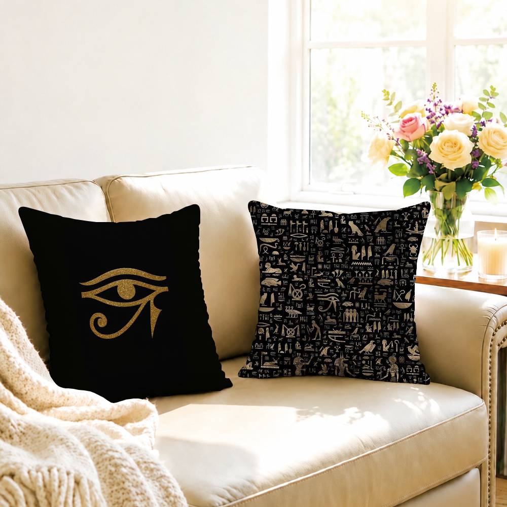 고대 이집트 상형문자 사각형 양면 인쇄 베개 커버 침실 - Home Textiles Egypt 리뷰 및 가격