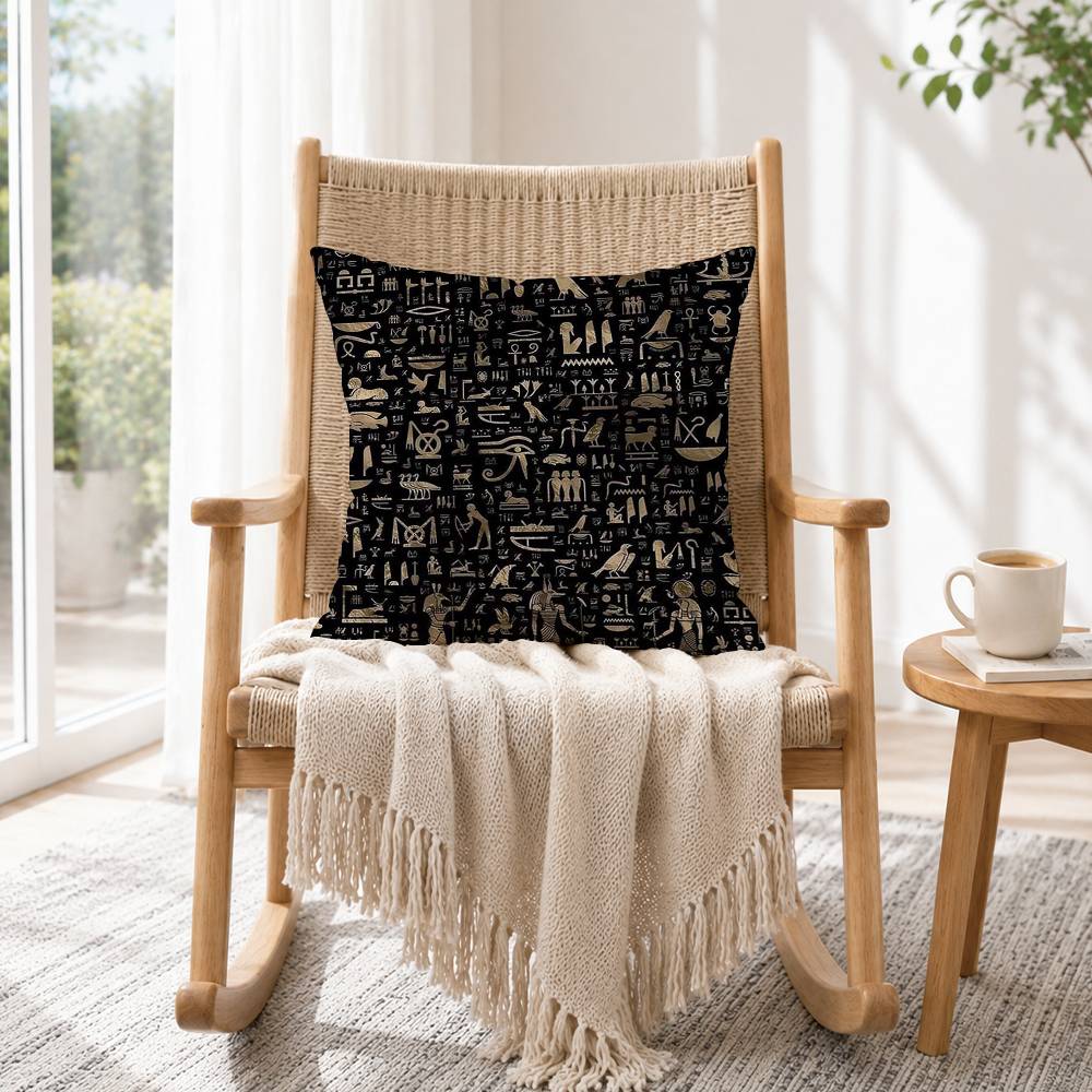 고대 이집트 상형문자 사각형 양면 인쇄 베개 커버 침실 - Home Textiles Egypt 리뷰 및 가격