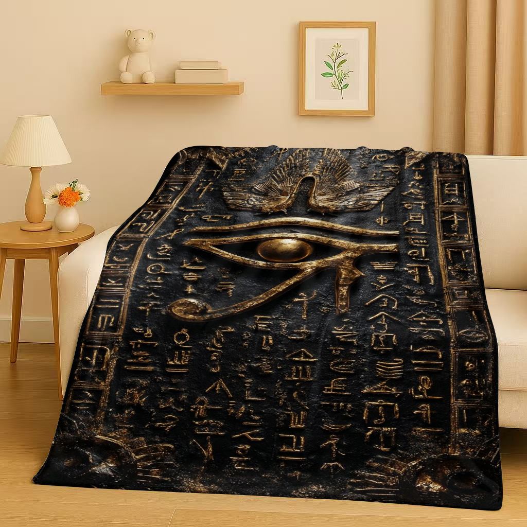 3D 고대 이집트 그림자식 호루스의 눈 플란넬 담요,  - Home Textiles Egypt 리뷰 및 가격